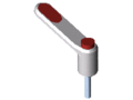 Clamp Lever Pi 50 M4x20, white aluminium, similar to RAL 9006