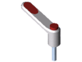 Clamp Lever Pi 50 M5x20, white aluminium, similar to RAL 9006