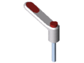 Clamp Lever Pi 50 M5x30, white aluminium, similar to RAL 9006