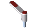 Clamp Lever Pi 60 M8x20, white aluminium, similar to RAL 9006