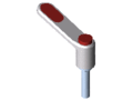 Clamp Lever Pi 60 M8x32, white aluminium, similar to RAL 9006