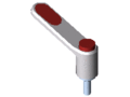 Clamp Lever Pi 60 M6x16, white aluminium, similar to RAL 9006