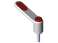 Clamp Lever Pi 60 M6x20, white aluminium, similar to RAL 9006