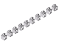 Adhesive Multiblock 8 2x6mm, grey similar to RAL 7042