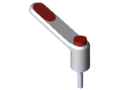 Clamp Lever Pi 50 M4x16, white aluminium, similar to RAL 9006