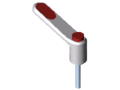Clamp Lever Pi 50 M4x25, white aluminium, similar to RAL 9006