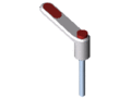 Clamp Lever Pi 50 M5x40, white aluminium, similar to RAL 9006