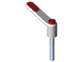 Clamp Lever Pi 50 M6x40, white aluminium, similar to RAL 9006
