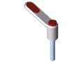 Clamp Lever Pi 60 M8x40, white aluminium, similar to RAL 9006