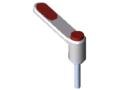 Clamp Lever Pi 60 M6x32, white aluminium, similar to RAL 9006
