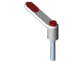 Clamp Lever Pi 50 M6x32, white aluminium, similar to RAL 9006