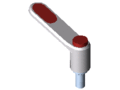 Clamp Lever Pi 60 M8x16, white aluminium, similar to RAL 9006