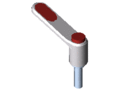 Clamp Lever Pi 60 M8x25, white aluminium, similar to RAL 9006