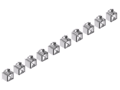 Adhesive Multiblock 8 2x4mm, grey similar to RAL 7042