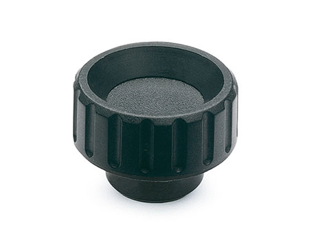 EN 590 Plastic Knurled Nuts, with Brass Tapped Through or Tapped Blind Bore Insert