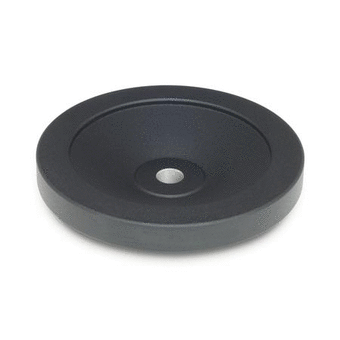 GN 323 Aluminum-Black Powder Coated, Solid Disk Handwheels, with or without Revolving Handle