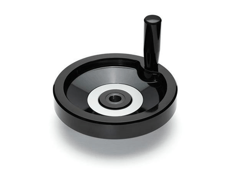 EN 520.2 Phenolic Plastic Solid Disk Handwheels, with Stainless Steel Hub, with or without Revolving Handle