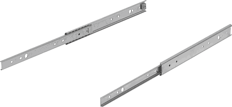 Telescopic slides, stainless steel for side mounting, partial extension, load capacity up to 65 kg