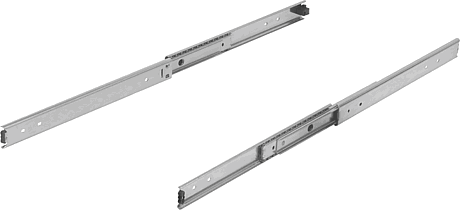 Telescopic slides, stainless steel for side mounting, full extension, load capacity up to 80 kg