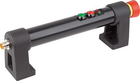 Tubular handles, plastic, with electronic switch function and two push buttons, with emergency stop