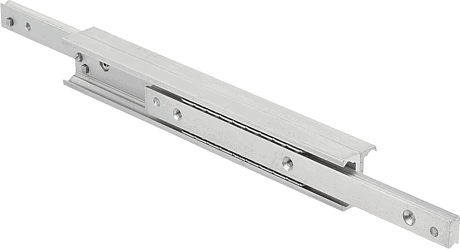 Telescopic slides, steel Double-T form, full extension, load capacity up to 305 kg