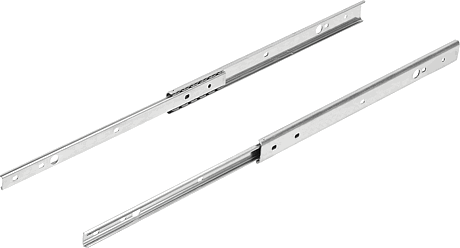 Steel telescopic slides for side mounting, full extension, load capacity up to 20 kg