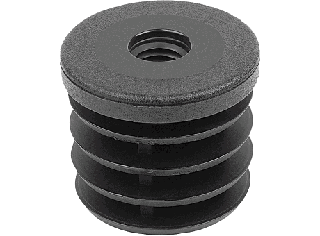 SCREW PLUG, D=35, M08 POLYAMIDE, BLACK, FOR RND. TUBES