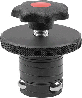 Cilindro posicionador Ball Lock de aço com manípulo em estrela