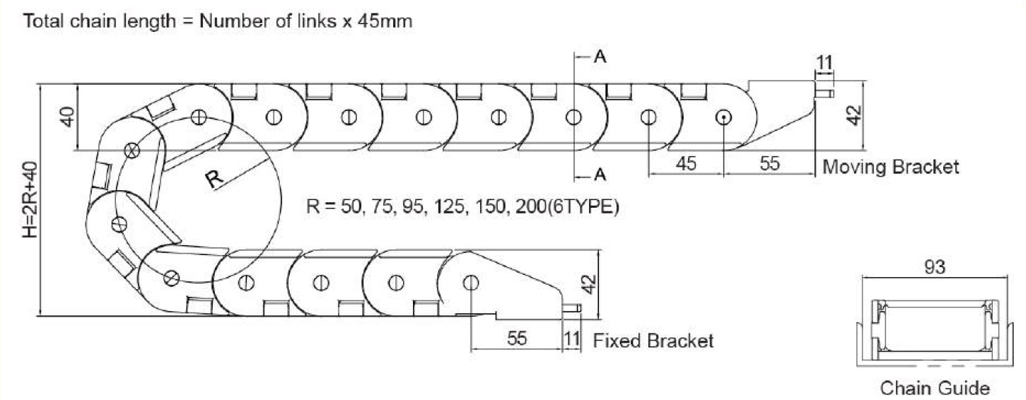 KUKJE Cable Chain - Free CAD models - Cable Chains KJP0450-2B Series ...