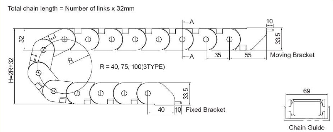 KUKJE Cable Chain - Free CAD models - Cable Chains KJP0350-2B Series ...