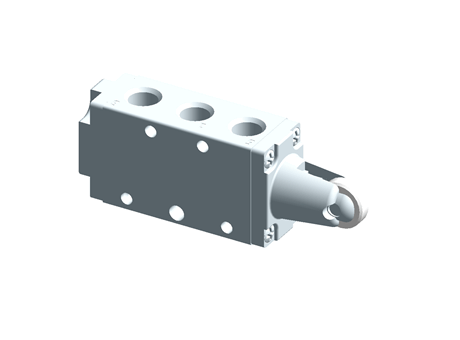 Distributeur pneumatique 5/2 - G1/4 à cde mécanique - galet -  rappel ressort