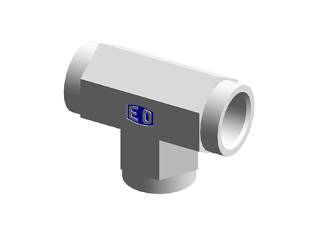 Hydraulic fitting - Tee female  BSPP adapter  - Female threading BSPP 1/2"
