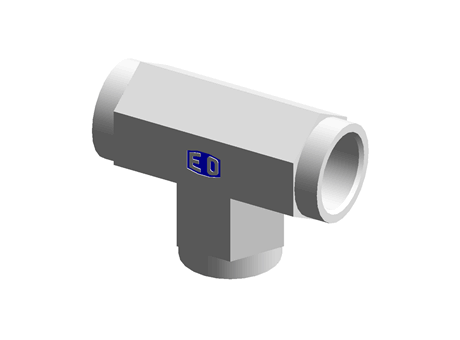 Hydraulic fitting - Tee female  BSPP adapter  - Female threading BSPP 3/4"