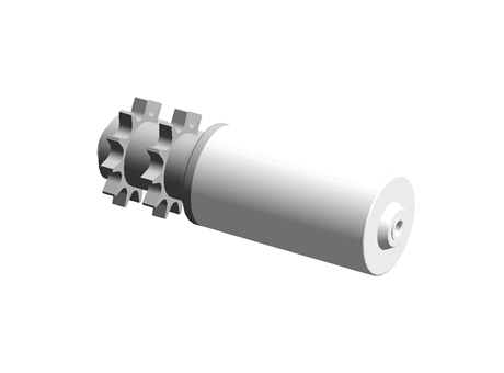 Drive steel roller with double sprocket
