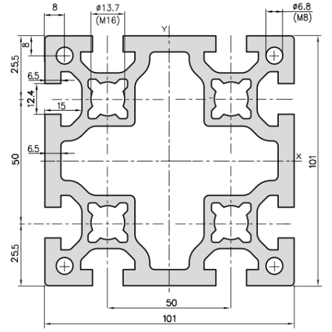 Dimensioned drawing