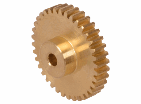 A1-263 ROUE DENTÉE DROITE EN LAITON MODULE 0,5 - LARGEUR DENTURE 2MM