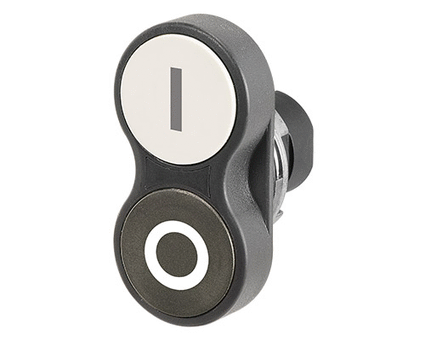 Non-illuminated twin push-buttons Ø 22, black-white