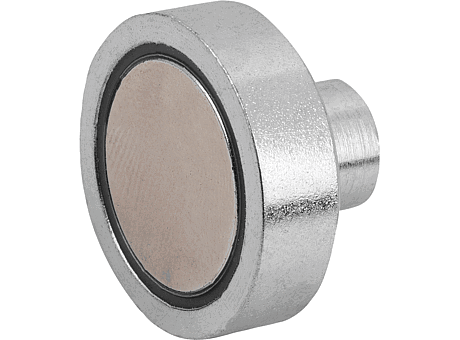 MAGNET SHALLOW POT MAGNET M08, FORM:B, D=50 ±0,2, H=10, H1=22, NDFEB, ROUND, COMP:STEEL