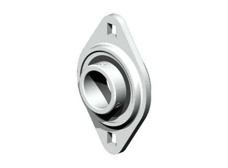 USPFL200T04, Mancal flangeado oval de aço com dois furos de fixação, no reengrasable, baja temperatura