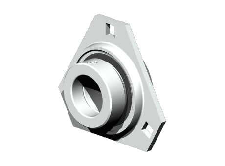 ESPFT200T20, Mancal flangeado triangular de aço com três furos de fixação, no reengrasable, alta temperatura