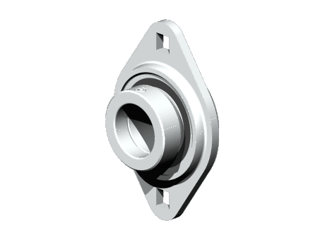 ESPFL200T04, Mancal flangeado oval de aço com dois furos de fixação, no reengrasable, baja temperatura