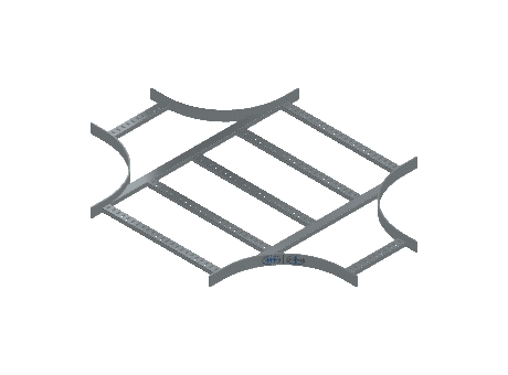 Flatbar Horizontal Cross Reducing - 2FBHG-24X12L12-HC-MS