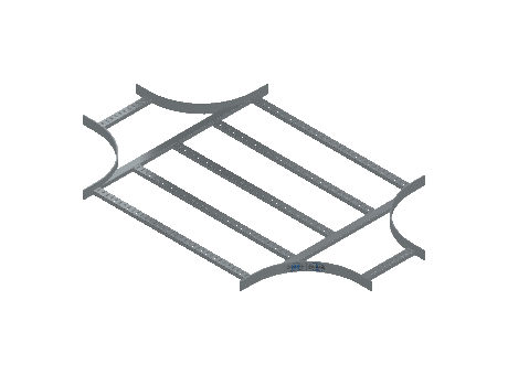 Flatbar Horizontal Cross Reducing - 2FBHG-36X12L12-HC-MS