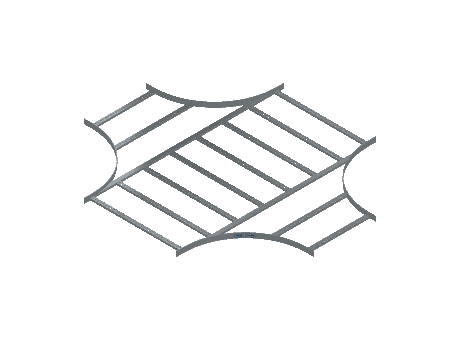 Flatbar Horizontal Cross Reducing - 2FBHG-36X24L24-HC-MS