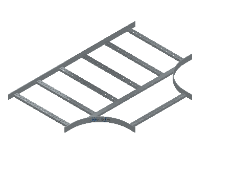 Flatbar Horizontal Tee Equal - 2FBHG-24X24L12-HT-MS