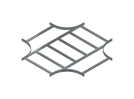 Flatbar Horizontal Cross Equal - 2FBHG-24X24L12-HC-MS