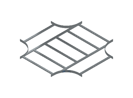 Flatbar Horizontal Cross Equal - 2FBHG-30X30L12-HC-MS