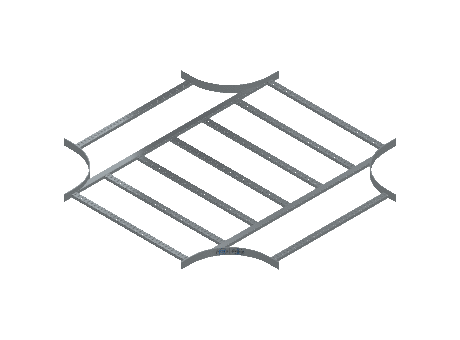 Flatbar Horizontal Cross Equal - 2FBHG-36X36L12-HC-MS