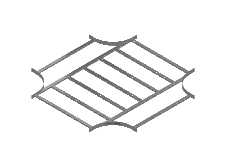 Flatbar Horizontal Cross Equal - 2FBS4-36X36L12-HC-MS