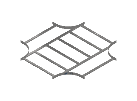 Flatbar Horizontal Cross Equal - 2FBS6-30X30L12-HC-MS
